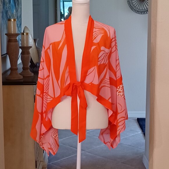 EUC Anthropologie Tie-Front Crop Length Cover Up ~ One Size Fits All - Picture 4 of 7